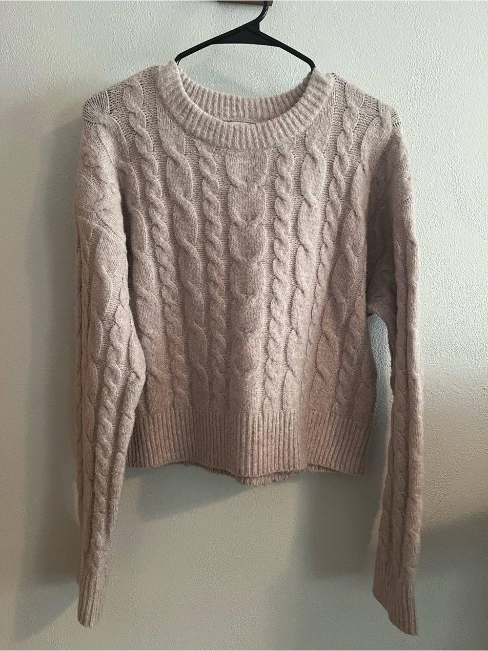 a new day Pink Cable-Knit Crewneck Sweater